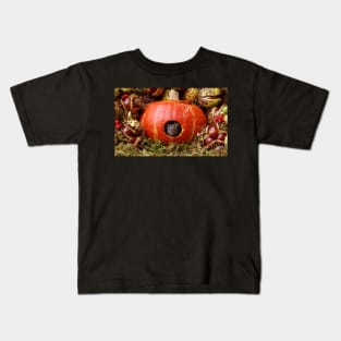 Halloween mouse inside a Pumpkin Kids T-Shirt